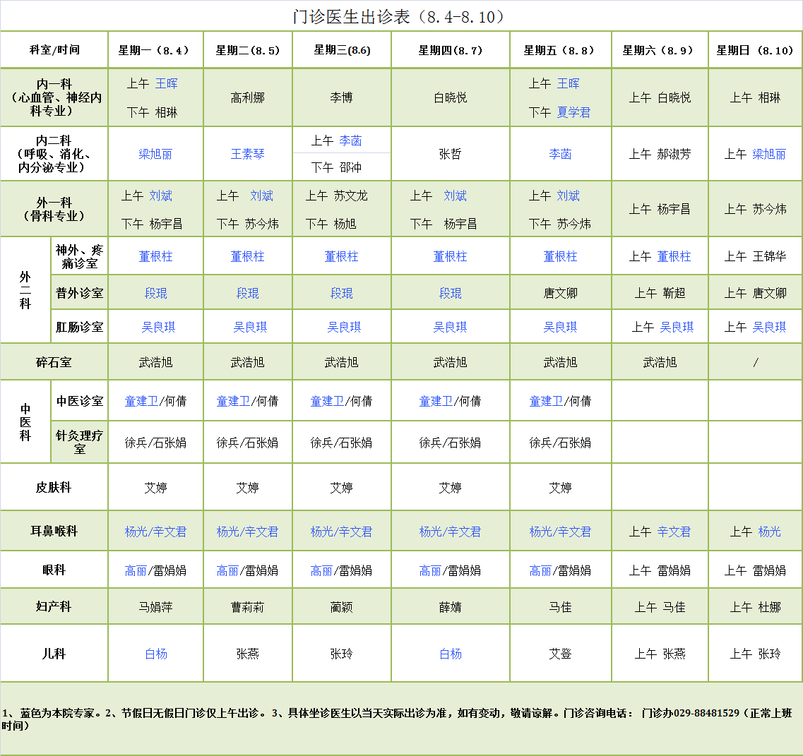 门诊医生出诊表8.4-8.10.png