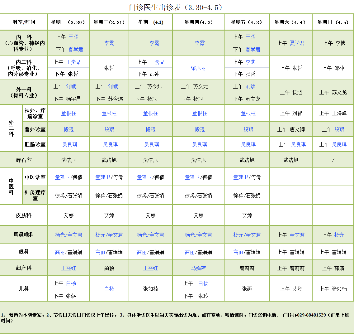 门诊医生出诊表3.30-4.5.png