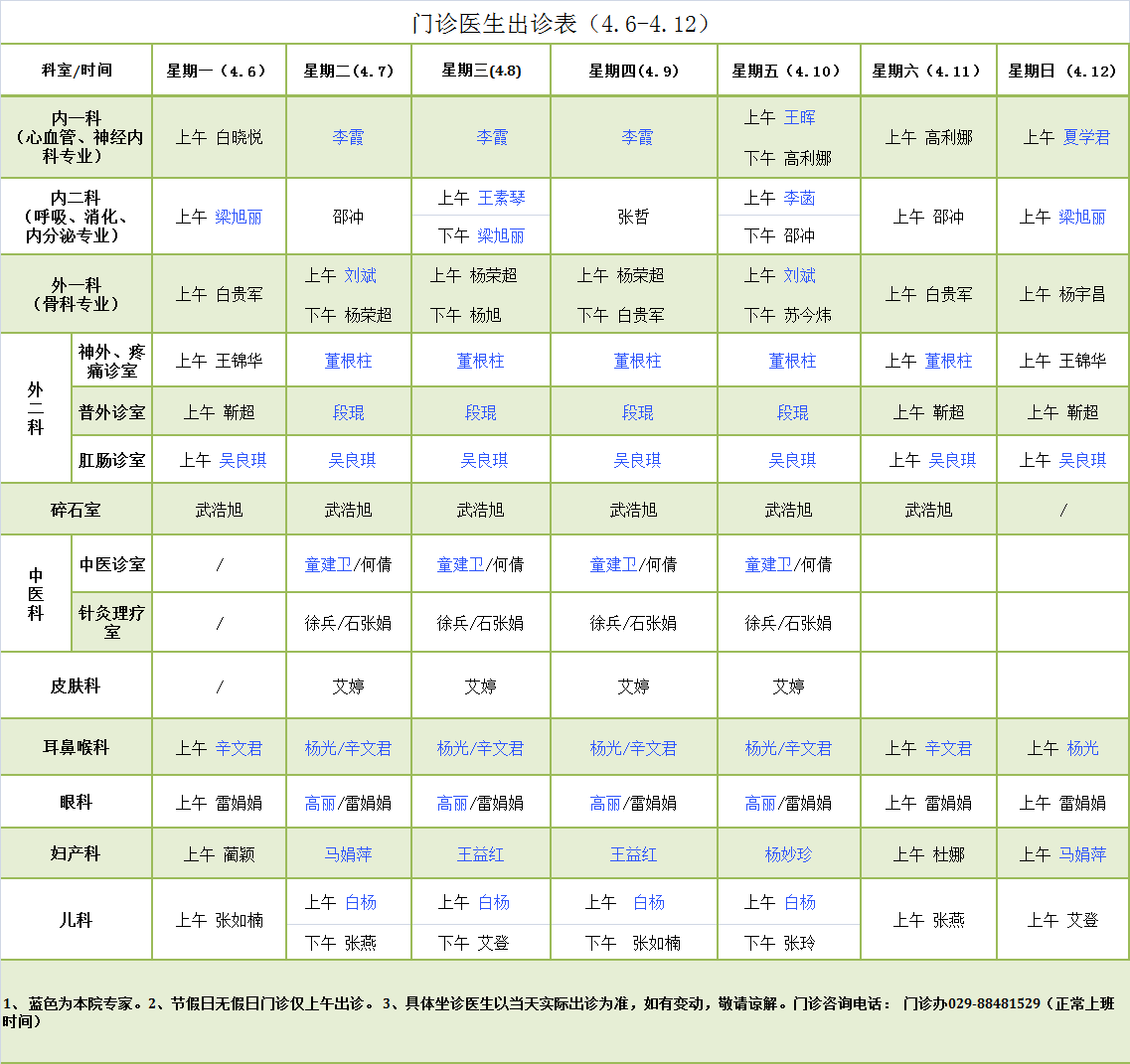 门诊医生出诊表4.6-4.12.png