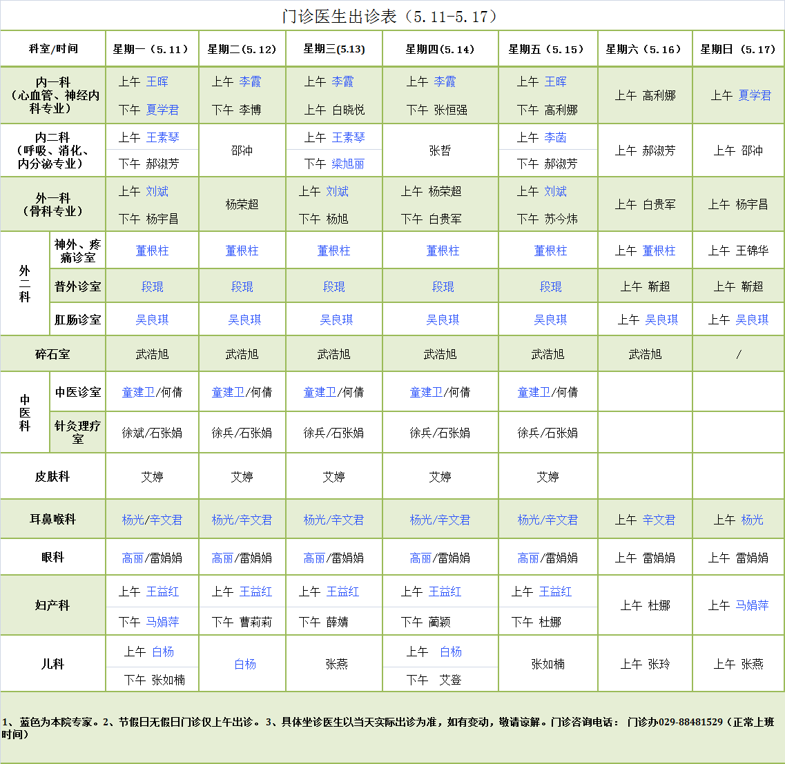门诊医师出诊表5.11-5.17.png